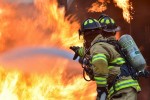Firefighters attend wildfire